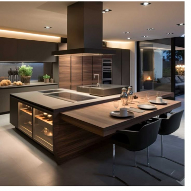 Роскошная кухня для большого дома